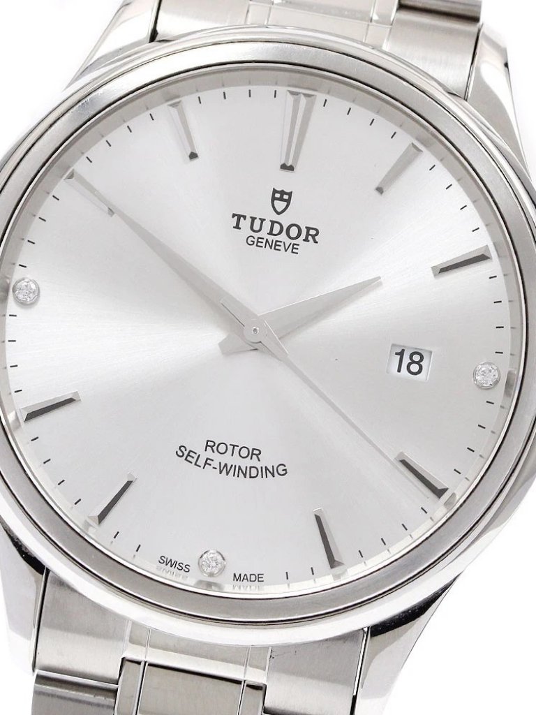 Tudor Style 12700 Date 3p Diamond Silver Dial Automatic Mens Watch